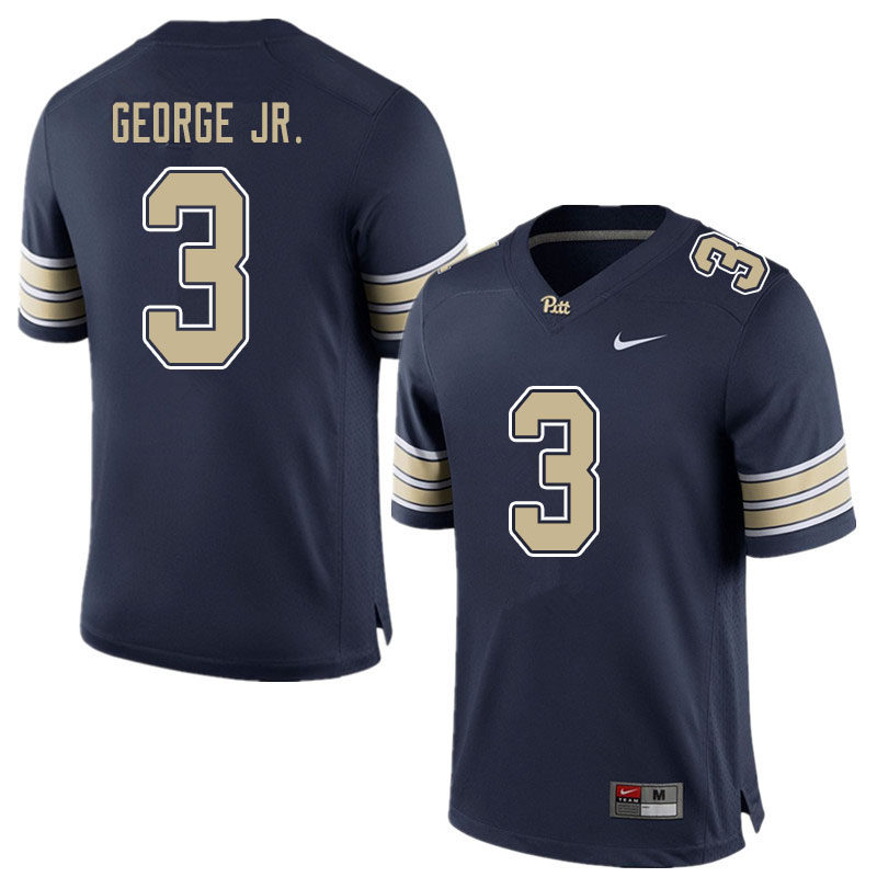 Men #3 Jeff George Jr. Pitt Panthers College Football Jerseys Sale-Blue